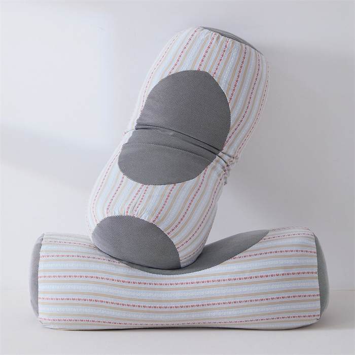 91家纺网 家纺一手货源 找家纺 大熊枕芯2025新款3d条纹荞麦枕 元宝荞麦枕-灰45*15cm