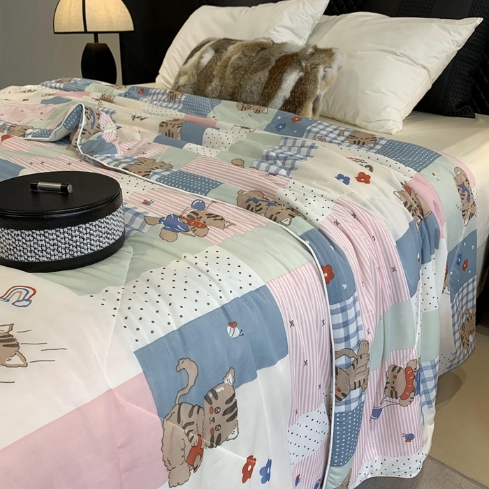 91家纺网 家纺一手货源 找家纺 奈萝家纺 2025新款A类凉感丝小凉皮夏被可机洗夏被新品空调被 小老虎