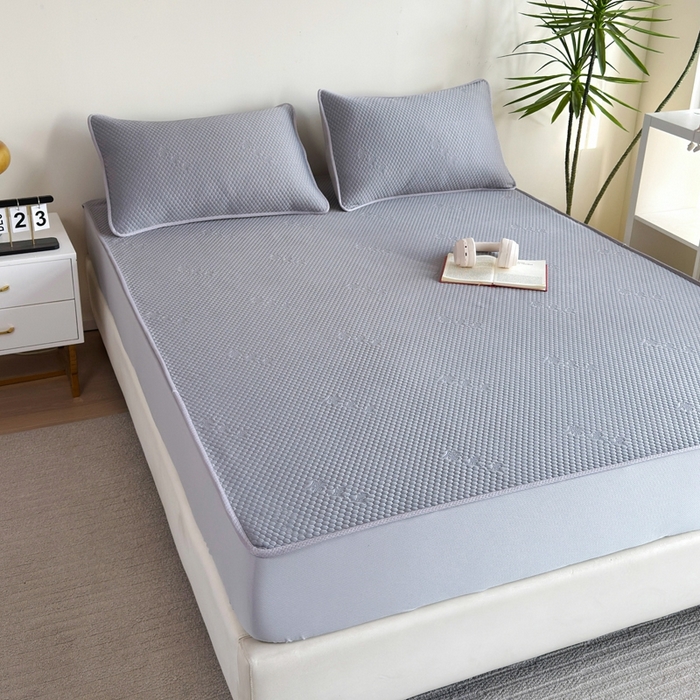 91家纺网 家纺一手货源 找家纺 许林2025新款凉豆豆床席 简约灰