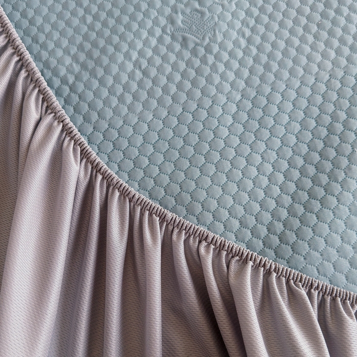 91家纺网 家纺一手货源 找家纺 许林2025新款凉豆豆床席 简约蓝