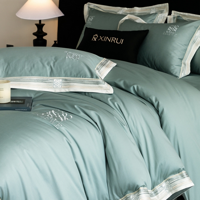 91家纺网 家纺一手货源 找家纺 （总）馨蕊家居 2025新款100s高奢典藏简约全棉系列四件套-棉罗莎