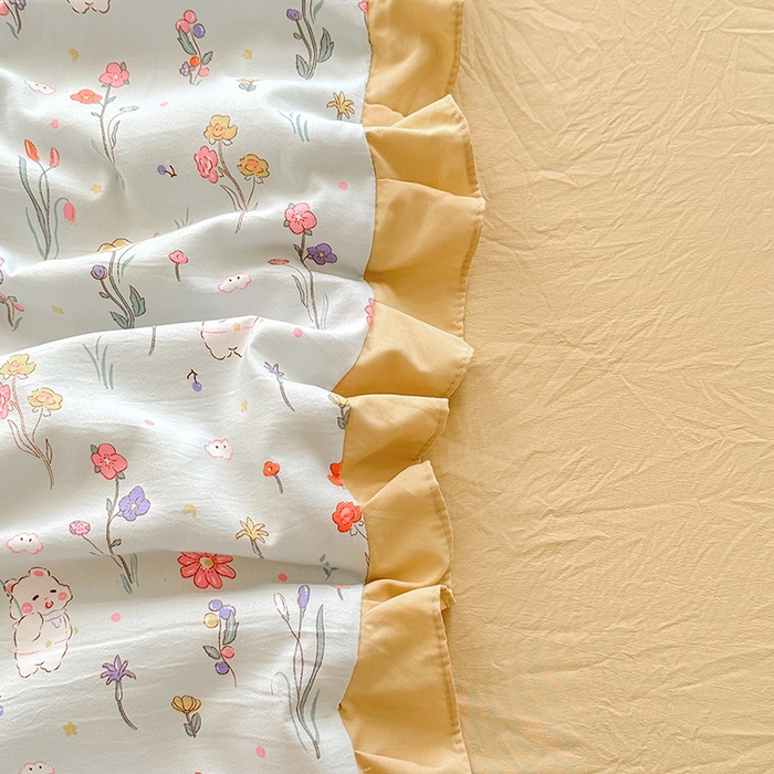 91家纺网 家纺一手货源 找家纺 佳一家纺 2025新款亲肤水洗棉夏被 缤纷兔