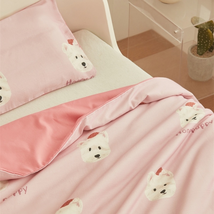 91家纺网 家纺一手货源 找家纺 艾佳宝贝 2025新款A类儿童全棉多功能单被套可拆式夏被四季被子 乖萌小狗