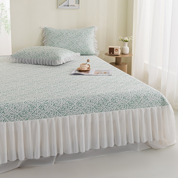 91家纺网 家纺一手货源 找家纺 （总）叠派家纺 2025新款5A抗菌雅致床裙款三件套