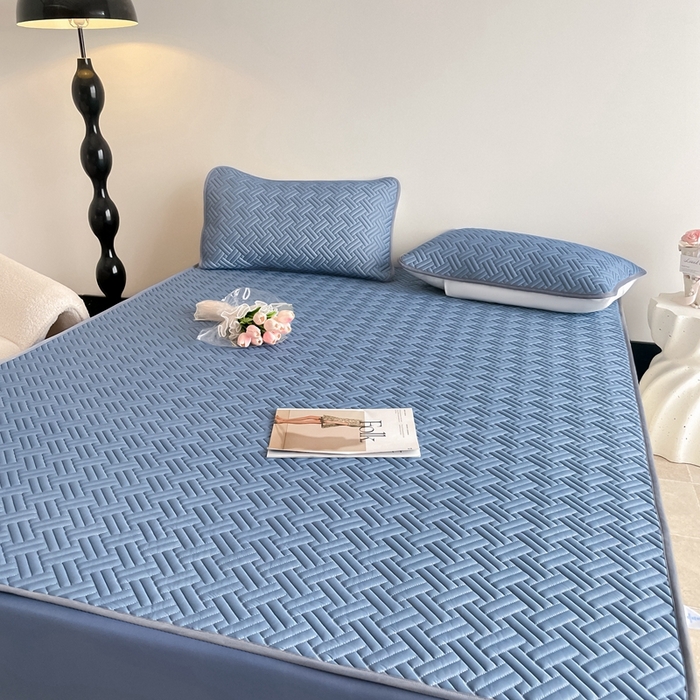 91家纺网 家纺一手货源 找家纺 （总）欧邦2025新款纯色加厚乳胶床笠三件套