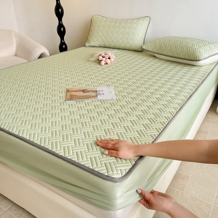 91家纺网 家纺一手货源 找家纺 （总）欧邦2025新款纯色加厚乳胶床笠三件套