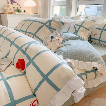 91家纺网 家纺一手货源 找家纺 （总）2025新款公主风四件套全棉纯棉白花边被套床单款式三件套