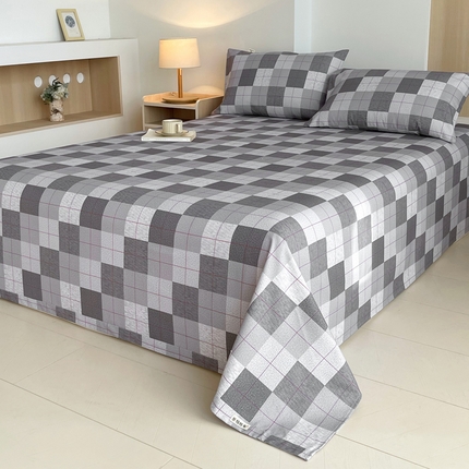 91家纺网 家纺一手货源 找家纺 （总）春皖家纺 2025新款A类全棉简约老粗纱布四件套风格一-普通款单枕套