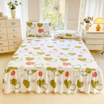 91家纺网 家纺一手货源 找家纺 （总）莎臣豹 2025新款植物羊绒单品单件单床裙可配床裙三件套