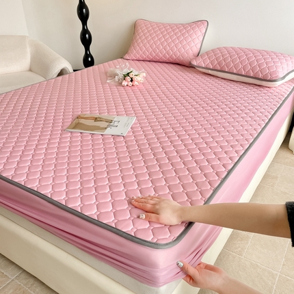 91家纺网 家纺一手货源 找家纺 （总）欧邦2025新款纯色加厚乳胶床笠三件套