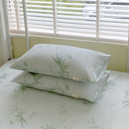 91家纺网 家纺一手货源 找家纺 （总）春皖家纺 2025新款A类全棉简约老粗纱布四件套风格一-普通款单枕套