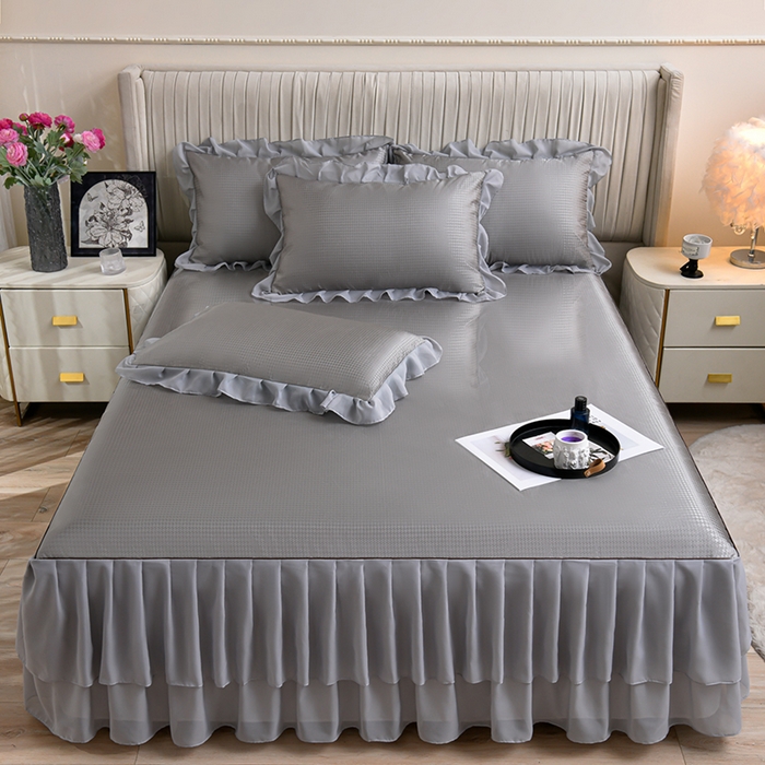 91家纺网 家纺一手货源 找家纺 （总）家之硕家纺 2025新款冰丝凉席床裙款三件套