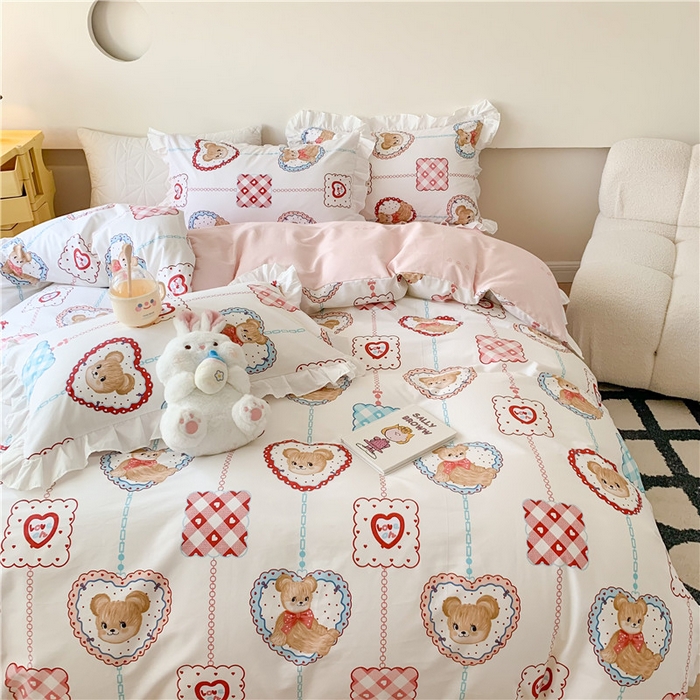 91家纺网 家纺一手货源 找家纺 2025新款公主风四件套全棉纯棉白花边被套床单款式三件套 夏日乐园