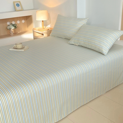 91家纺网 家纺一手货源 找家纺 （总）春皖家纺 2025新款A类全棉简约老粗纱布四件套风格一-普通款单枕套