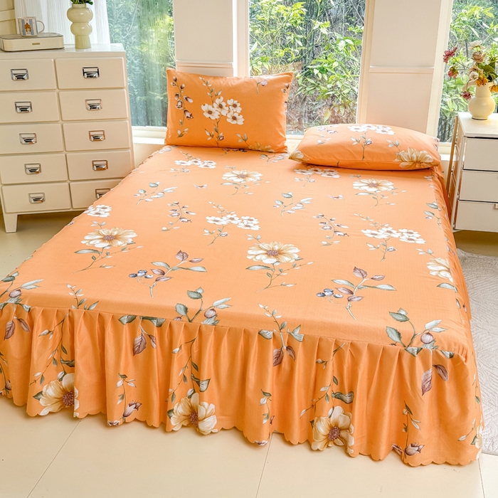 91家纺网 家纺一手货源 找家纺 莎臣豹 2025新款植物羊绒单品单件单床裙可配床裙三件套 蔓雅