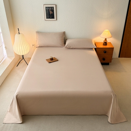 （提供买家秀 爆款花型 不断货）2025新款全棉纯色老粗布单床单 亚麻卡