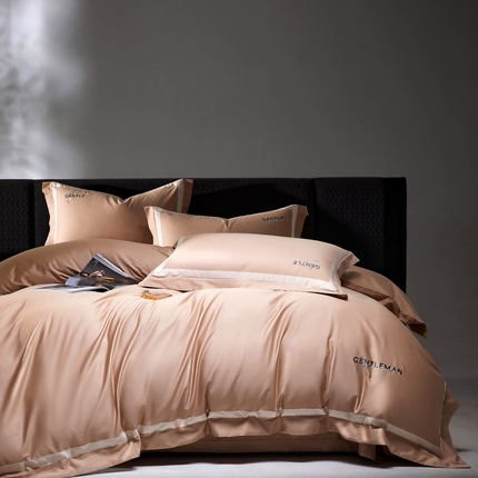 91家纺网 家纺一手货源 找家纺 （总）佳汐蓝家纺 2025春夏新款新疆棉纯棉轻奢四件套（贴边款）