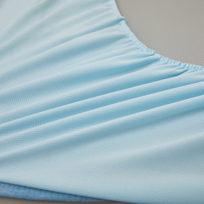 91家纺网 家纺一手货源 找家纺 全季家居 2025新款全季家居5A抗菌min系列凉感冰丝席 床笠-天蓝