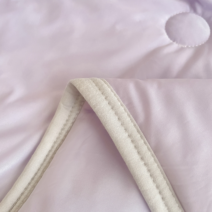 91家纺网 家纺一手货源 找家纺 欧邦2025新款纯色加厚乳胶床笠三件套 饼干花-浅紫