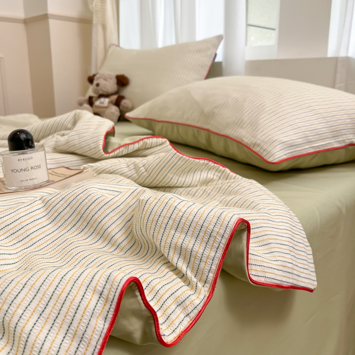 91家纺网 家纺一手货源 找家纺 （总）宜代光年 2025新款全棉提花大豆夏被（森韵）