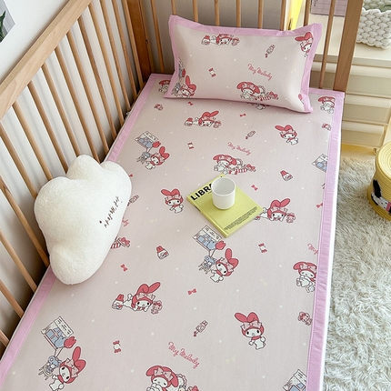 91家纺网 家纺一手货源 找家纺 （总）嗨生活 2025新款 正版授权三丽鸥儿童凉席 幼儿园凉席 冰丝席