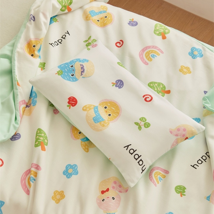 91家纺网 家纺一手货源 找家纺 艾佳宝贝 2025新款A类儿童全棉多功能单被套可拆式夏被 贪吃蛇