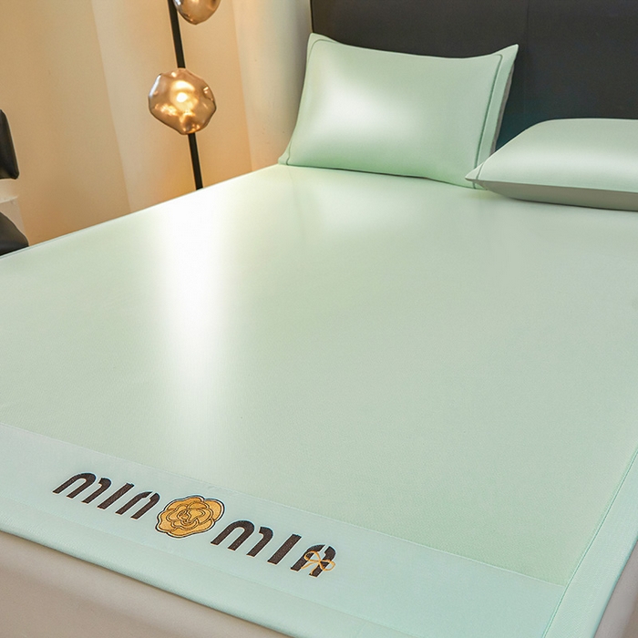 91家纺网 家纺一手货源 找家纺 全季家居 2025新款全季家居5A抗菌min系列凉感冰丝席 床席-水绿