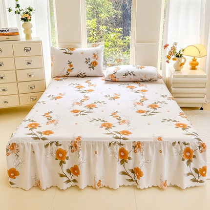 91家纺网 家纺一手货源 找家纺 （总）莎臣豹 2025新款植物羊绒单品单件单床裙可配床裙三件套