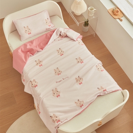 艾佳宝贝 2025新款A类儿童全棉多功能单被套可拆式夏被四季被子 乖萌甜兔