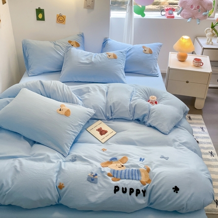 91家纺网 家纺一手货源 找家纺 （总）优卡迪家纺馆 2025新款水洗棉毛巾绣四件套（下载文件夹包含买家秀）