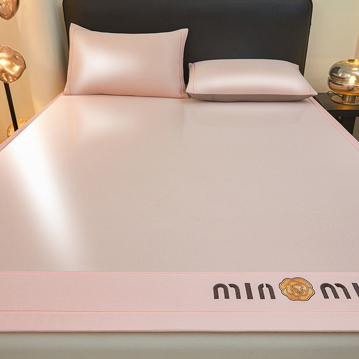 91家纺网 家纺一手货源 找家纺 全季家居 2025新款全季家居5A抗菌min系列凉感冰丝席 床席-淡粉