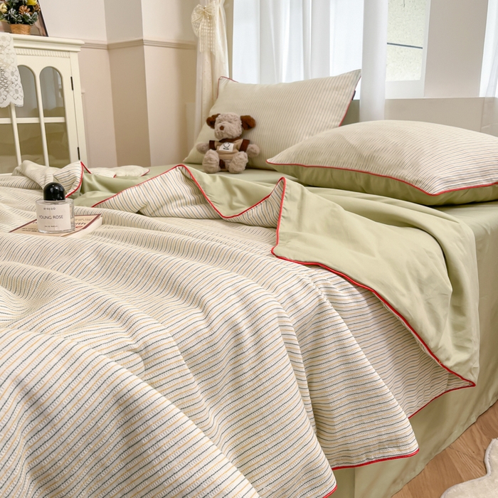 91家纺网 家纺一手货源 找家纺 （总）宜代光年 2025新款全棉提花大豆夏被（森韵）