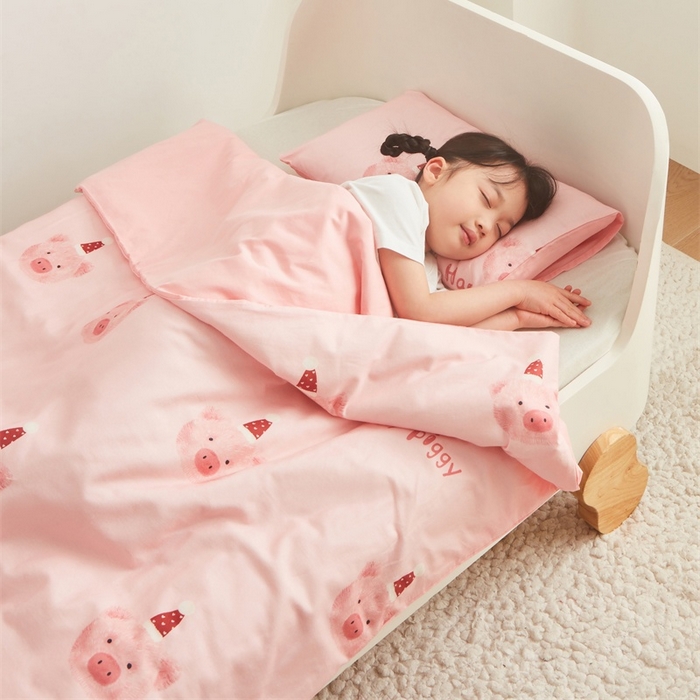 91家纺网 家纺一手货源 找家纺 艾佳宝贝 2025新款A类儿童全棉多功能单被套可拆式夏被 乖巧萌猪