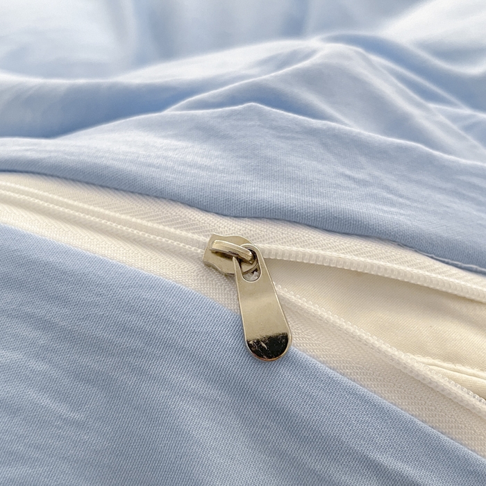 91家纺网 家纺一手货源 找家纺 优卡迪家纺馆 2025新款水洗棉毛巾绣四件套（下载文件夹包含买家秀） 迷你情结-蓝