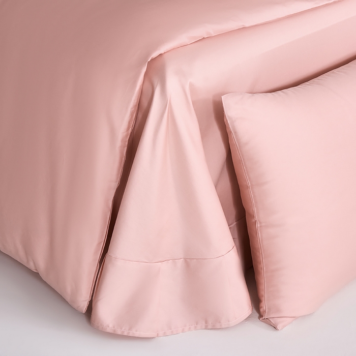 91家纺网 家纺一手货源 找家纺 闲鱼家纺 2025春夏新款小黑标60全棉纯棉四件套系列场景2 单被套被套单件 暖心粉