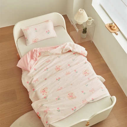 艾佳宝贝 2025新款A类儿童全棉多功能单被套可拆式夏被四季被子 小香兔