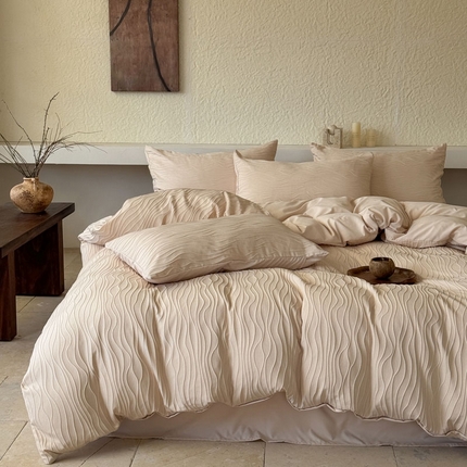 91家纺网 家纺一手货源 找家纺 （总）豪美鑫2025新款针织提花四件套