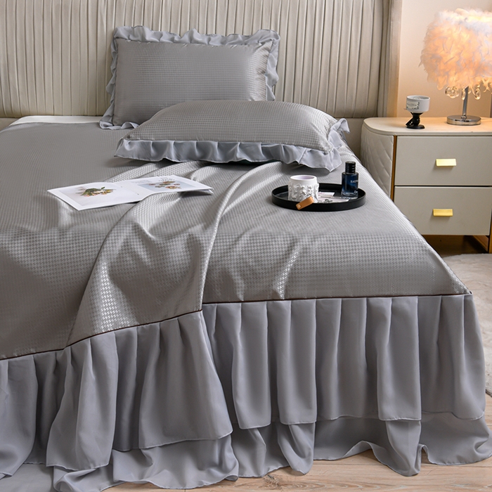 91家纺网 家纺一手货源 找家纺 （总）家之硕家纺 2025新款冰丝凉席床裙款三件套