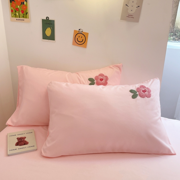 91家纺网 家纺一手货源 找家纺 优卡迪家纺馆 2025新款水洗棉毛巾绣四件套（下载文件夹包含买家秀） 国色天香-玉粉