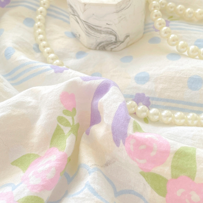 91家纺网 家纺一手货源 找家纺 佳一家纺 2025新款亲肤水洗棉夏被 蝴蝶结紫