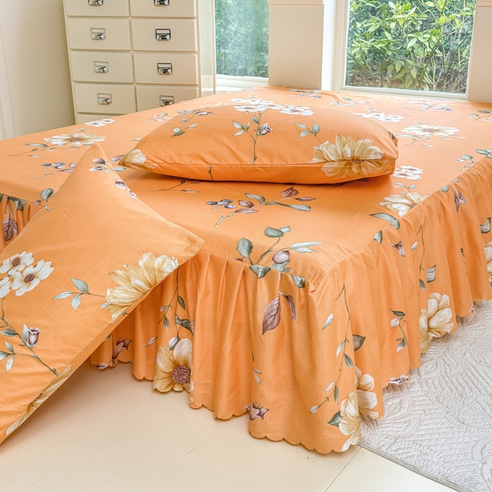 91家纺网 家纺一手货源 找家纺 莎臣豹 2025新款植物羊绒单品单件单床裙可配床裙三件套 蔓雅