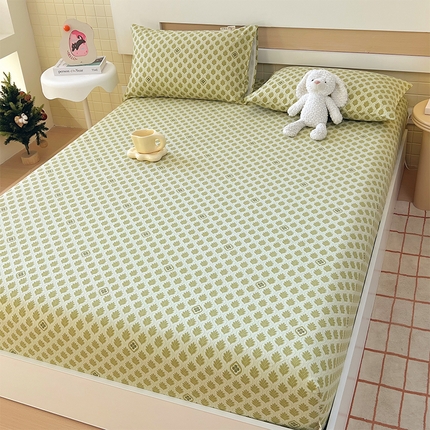 91家纺网 家纺一手货源 找家纺 （总）春皖家纺 2025新款A类全棉简约老粗纱布四件套风格一-普通款单枕套