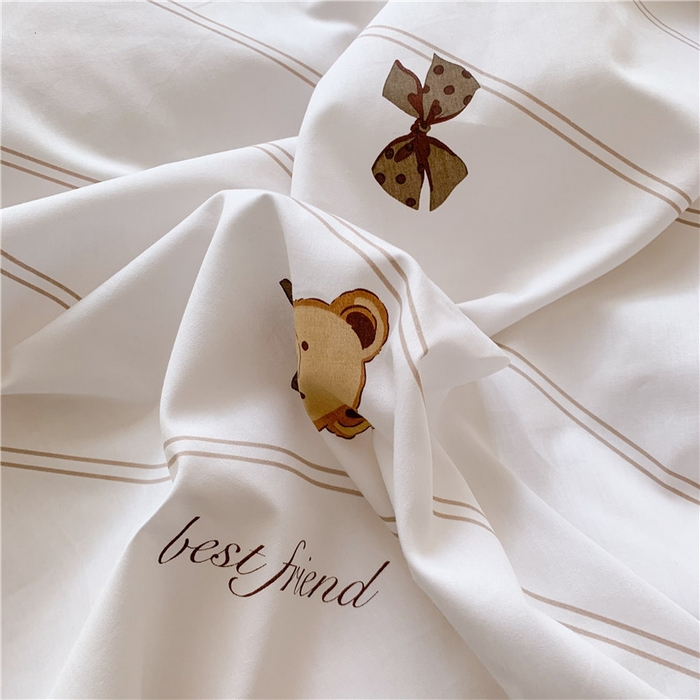 91家纺网 家纺一手货源 找家纺 2025新款公主风四件套全棉纯棉白花边被套床单款式三件套 悠然小贝