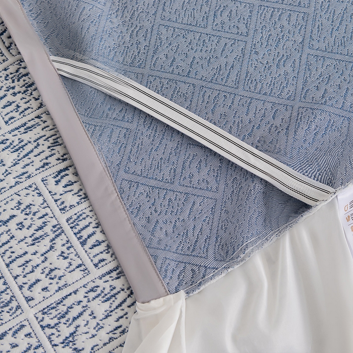 91家纺网 家纺一手货源 找家纺 叠派家纺 2025新款5A抗菌雅致床裙款三件套 雅致床裙款-冰深蓝