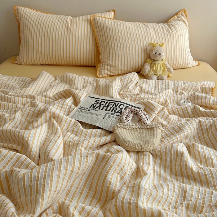 91家纺网 家纺一手货源 找家纺 （总）  曼町家居2025新款全棉水洗棉提花贝壳边夏被系列