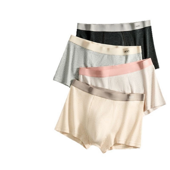 91家纺网 家纺一手货源 找家纺 （总）良品汇馆 2025新款【男士撞色微笑款内裤】日式无印男生内裤纯色撞色良品男生平角短裤男士裤头A类纯棉亲肤