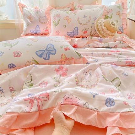 佳一家纺 2025新款亲肤水洗棉夏被 春天里