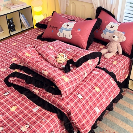 91家纺网 家纺一手货源 找家纺 （总）慕希2025新款水洗棉萌趣夏被夏凉被空调被四件套