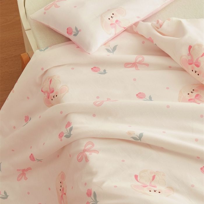 91家纺网 家纺一手货源 找家纺 艾佳宝贝 2025新款A类儿童全棉多功能单被套 小香兔