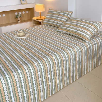 91家纺网 家纺一手货源 找家纺 （总）春皖家纺 2025新款A类全棉简约老粗纱布四件套风格一-普通款单枕套